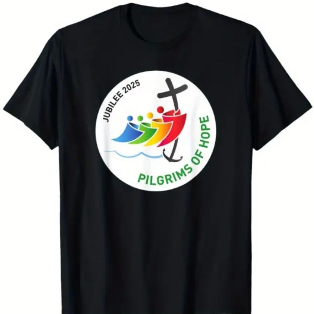 Black 2025 Jubilee Pilgrims of Hope T-Shirt SS 100% Cotton Unisex XL NWT